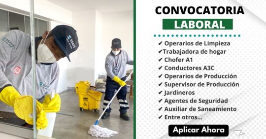 CONVOCATORIA DE TRABAJO EN SSAYS EMPRESA DE LIMPIEZA, TRABAJA EN SSAYS, PERU