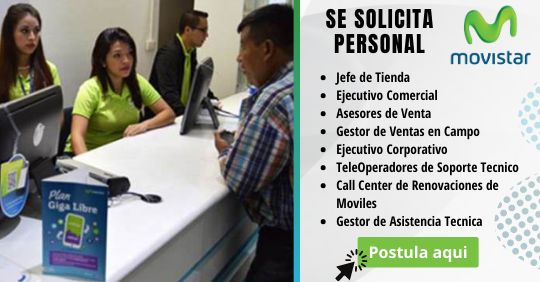 OPORTUNIDAD DE EMPLEO EN MOVISTAR, EMPLEOS EN MOVISTAR, TRABAJA EN MOVISTAR, CONVOCATORIA EN MOVISTAR