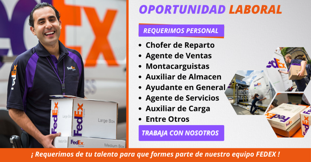 trabaja en fedex, empleos en fedex, CONVOCATORIA DE FEDEX, fedex mexico, fedex peru, fedex guatemala