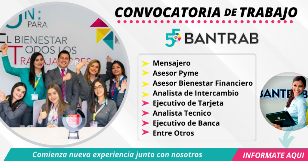 EMPLEOS EN GUATEMALA, TRABAJA EN BANTRAB, BANCO DE TRABAJADORES EN GUATEMALA BUSCA PERSONAL, EMPLEOS EN BANTRAB, EMPLEOS DE GUATEMALA 2021