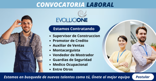 oferta de trabajo en evolucione, TRABAJA CON NOSTROS ELOLUCIONE, OFERTAS DE TRABAJO MEXICO, CONVOCATORIA LABORAL COLOMBIA