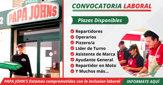 PAPA-JOHNS-REQUIERE-PERSONAL, TRABAJA CON NOSOTROS EN PAPA JOHNS, CONVOCATORIA DE PAPA JOHNS