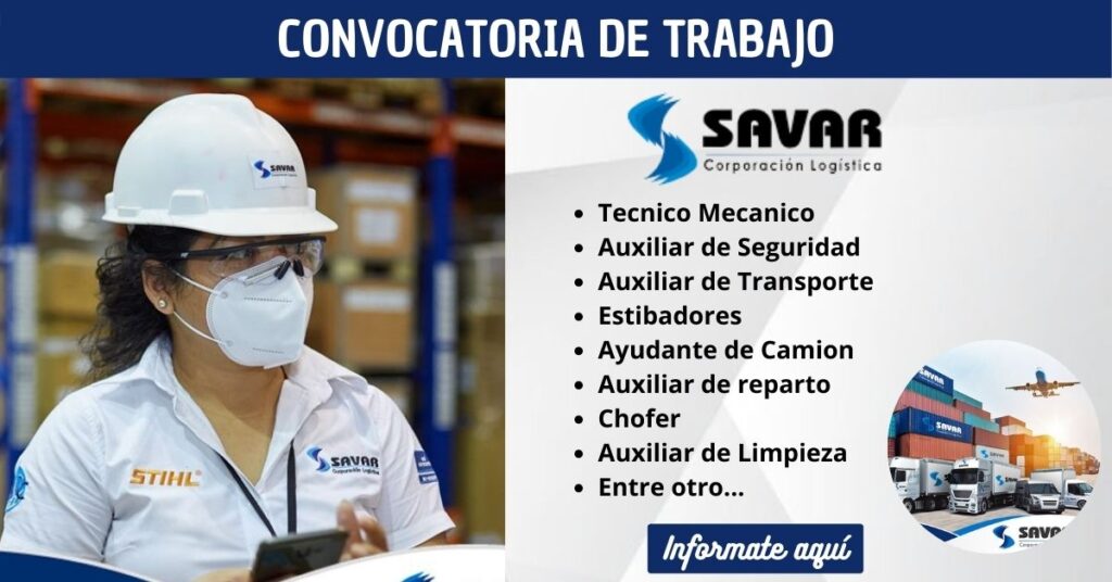 TRABAJA EN SAVAR ADUANAS PERU