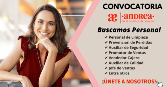 EMPLEOS EN GRUPO ANDREA, CONVOCATORIA LABORAL EN GRUPO ANDREA, TRABAJA CON NOSTROS EN GRUPO ANDREA