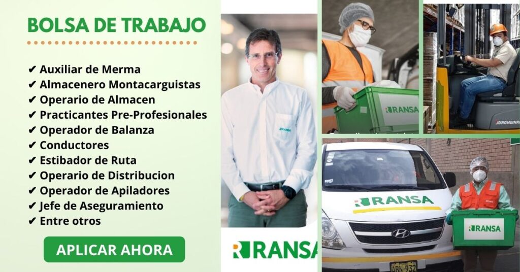 CONVOCATORIA DE TRABAJO RANSA COMERCIAL, EMPLEOS EN RANSA
