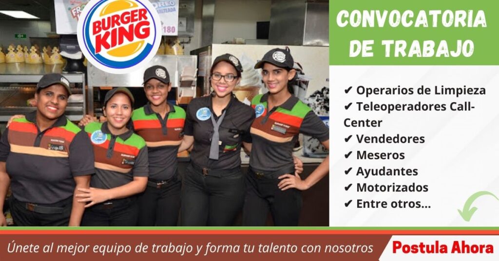 BURGER KING EMPLEOS, CONVOCATORIA DE TRABAJO EN BURGER KING ,SITIO WEB DE EMPLEO