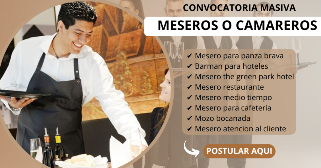 CONVOCATORIA DE MESEROS