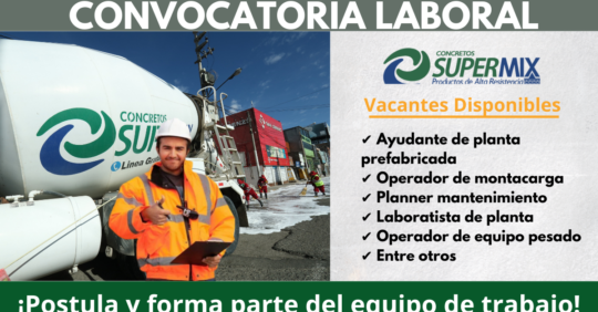 CONVOCATORIA DE TRABAJO DE SUPERMIX