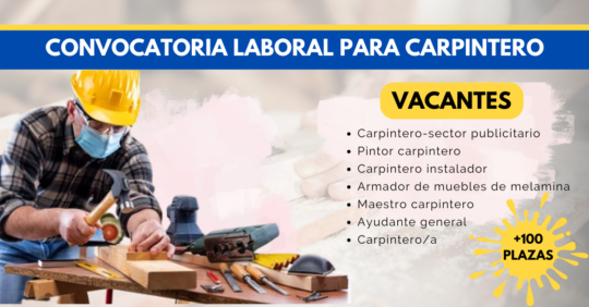 trabajos para carpinteros, empleos para carpinteros