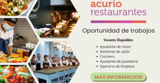 Acurio Restaurantes Trabajo de Ayudante de Cocina y Camarera